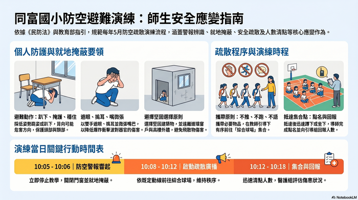 國小防空避難演練指南